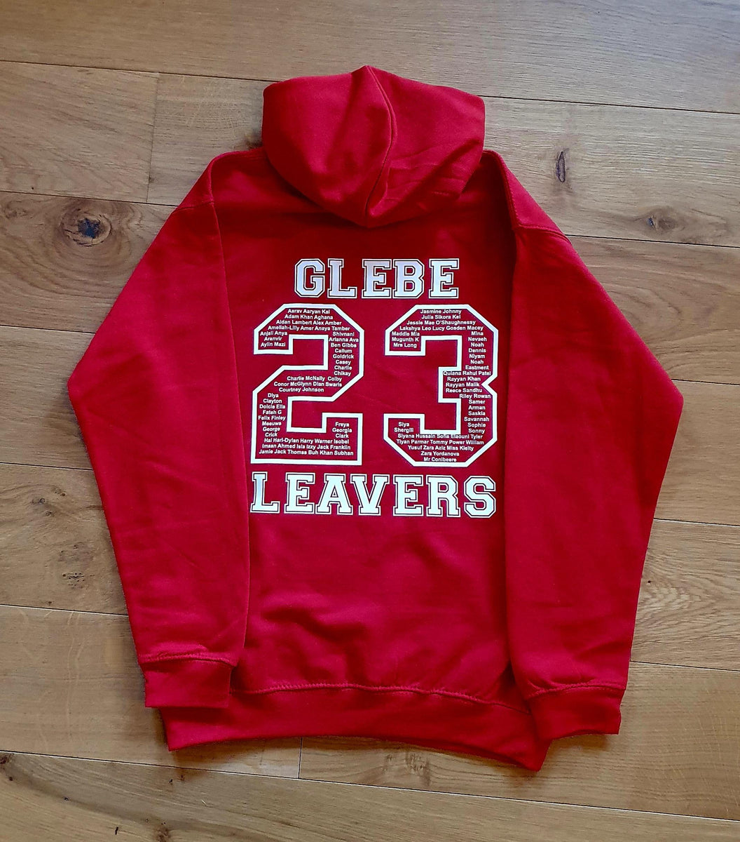 Glebe Primary Leavers Hoodie Class of 2024 Hawkins Personalised Printing