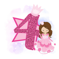 Pink Princess Glitter Number Mug (6oz)