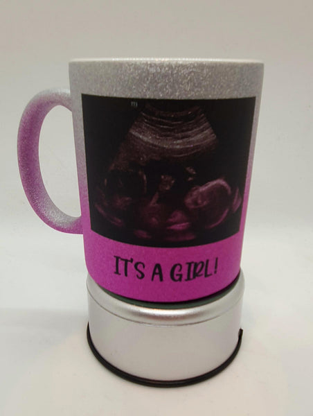Glitter Mug - Baby announcement
