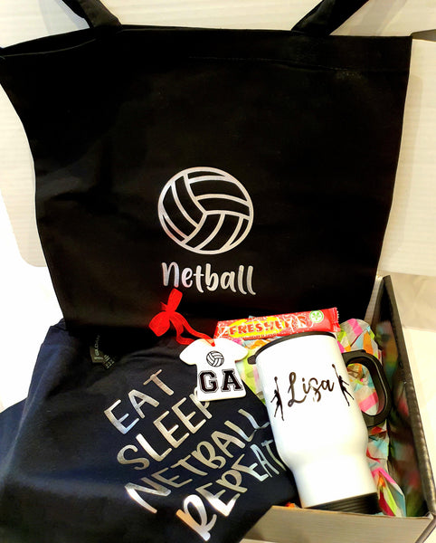 Netball Gift Box including travel mug