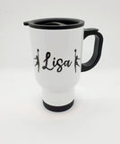 Personalised netball travel mug