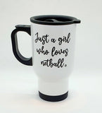 Personalised netball travel mug